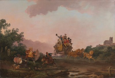 Revelers på en Coach af Philippe Jacques de Loutherbourg