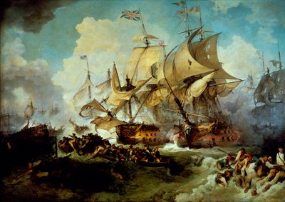Slaget om den 1. juni af Philippe Jacques de Loutherbourg