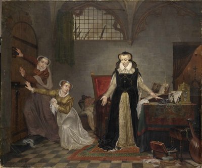 De sidste timer af Mary Stuart, dronningen af Skotten, før 1819. af Philippe Jacques van Brée