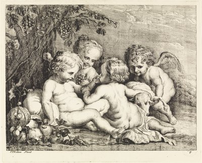 Kristus, Johannes Døberen og to putti af Philippe Lambert Joseph Spruyt