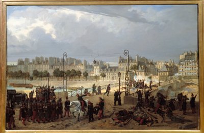 Følelsesscene ved archeveche-broen den 23. juni af Philippe Marie Chaperon