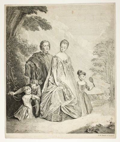Familiepromenaden, også kaldet Philippe Mercier, hans første kone og familie af Philippe Mercier