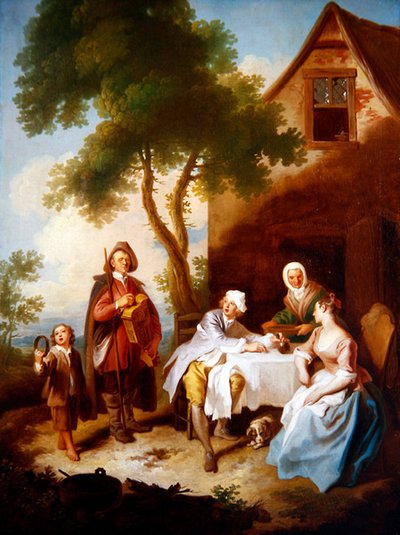 The Visit of the Minstrel (olie på lærred) af Philippe Mercier