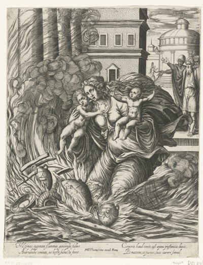 Ashdrubals kone styrter ned i det brændende tempel af Philippe Thomassin (possibly)