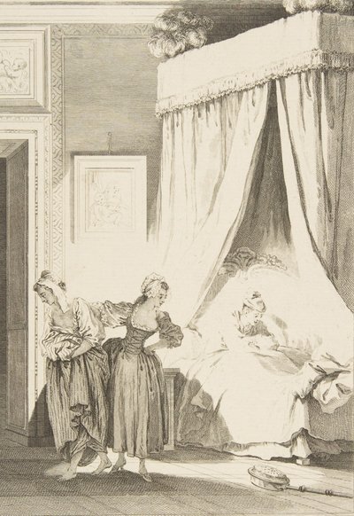 La Gageure des trois Commeres: La Servante, fra Fortællinger og noveller i vers ..., udgivet i 1795. af Philippe Triere