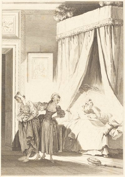 De tre sladders væddemål: Tjeneren af Philippe Triere and Antoine Jean Duclos after Jean Honoré Fragonard