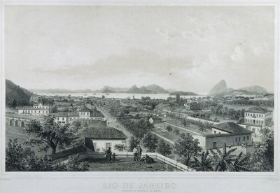 Ni panoramaudsigt over Rio de Janeiro: Catette og indgangen til Barra af Philippe and Ciceri Eugene Benoist