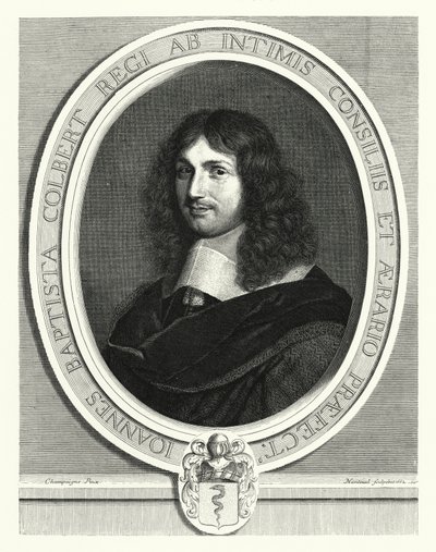 Jean-Baptiste Colbert, fransk statsmand (gravering) af Philippe de (after) Champaigne