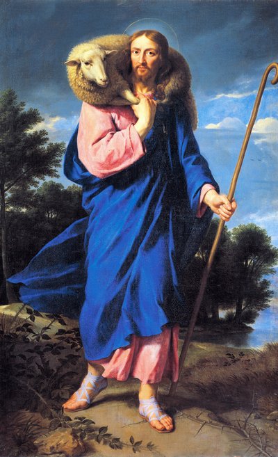Good Shepherd, af Philippe de Champaigne (1602-1674), olie på lærred af Philippe de Champaigne