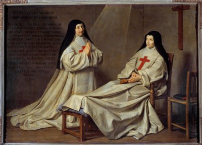 Jansenisme: "" Portræt af moder Catherine Agnes Arnauld (1593-1671) og søster Catherine de Sainte Suzanne Champaigne (1636-1686), datter af kunstneren""" Moder Catherine-Agnes af Saint-Paul kaldet Agnes Arnauld var abbedisse af klosteret Port Roya af Philippe de Champaigne