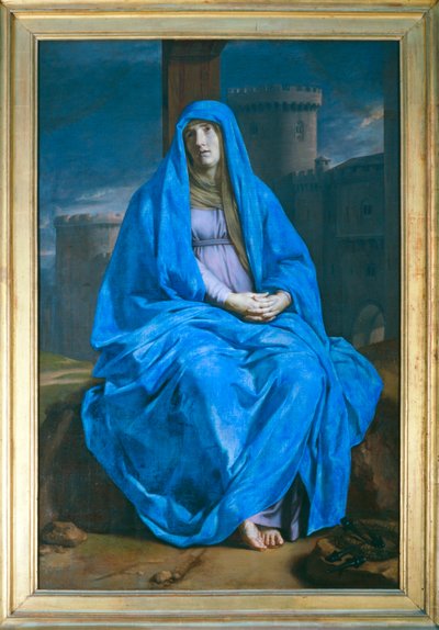 La Vierge de douleur au pied de la croix - Jomfru i sorg med korset ved sine fødder ... af Philippe de Champaigne