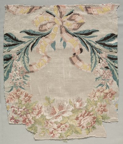 Fragment af silke, del af panel kaldet "Le panier fleuri" af Philippe de Lasalle