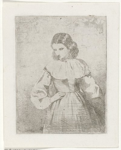 Portræt af en ung kvinde af Philippus Anthonius Alexander Kanne