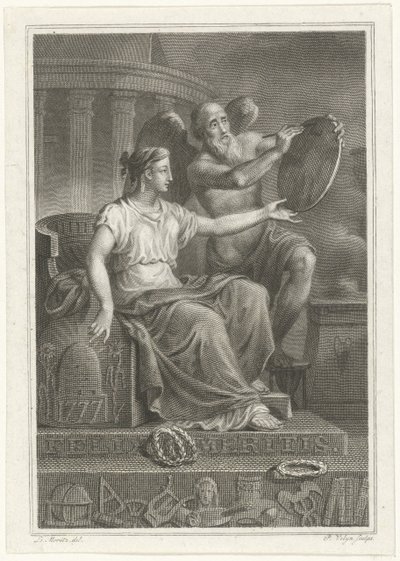 Symbolsk repræsentation på 50-årsdagen for Felix Meritis, 1827 af Philippus Velijn