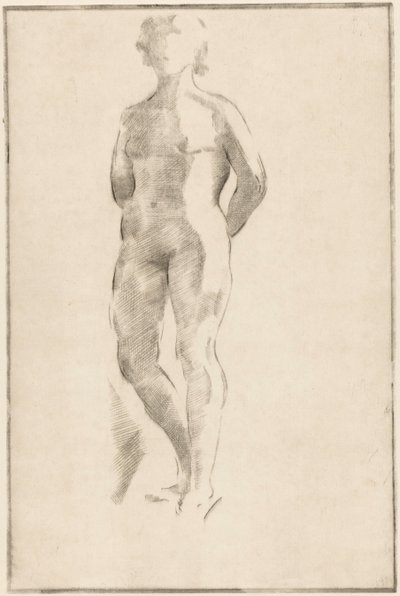 Stående nøgen kvinde med hænderne bag ryggen af Philippus de Groot (signed by artist)