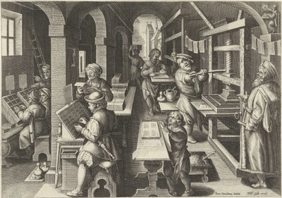 trykpresse Nye opfindelser og opdagelser (serietitel) Nova Reperta (serietitel) af Philips Galle (attributed to workshop of)