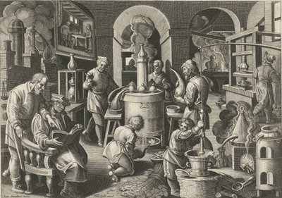 Destillation Nye opfindelser og opdagelser (serietitel) Nova Reperta (serietitel) af Philips Galle (attributed to workshop of)