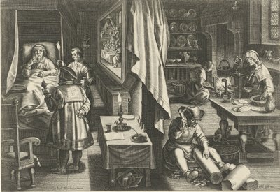 Syfilis medicin Nye opfindelser og opdagelser (serietitel) Nova Reperta (serietitel) af Philips Galle (attributed to workshop of)
