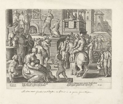 Halshugning af Jakob den større Apostlenes Gerninger (serietitel) Acta Apostolorum (serietitel) af Philips Galle (possibly)