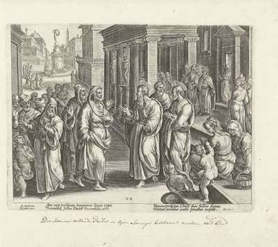 Paul skændes med troldmanden Elymas Apostlenes Gerninger (serietitel) Acta Apostolorum (serietitel) af Philips Galle (possibly)