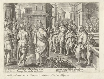 Paulus forkynder Kristi lære i Rom Apostlenes Gerninger (serietitel) Acta Apostolorum (serietitel) af Philips Galle (possibly)