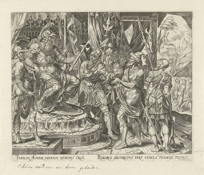 Achior for Holofernes Judits og Holofernes historie (serietitel) af Philips Galle