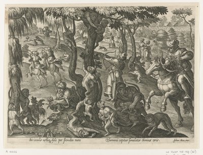 Apenjacht Jachttaferelen (serietitel) hvor enhver slags jagt, fuglefangst og fiskeri (serietitel) af Philips Galle