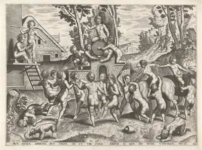 Bacchanal af børn af Philips Galle