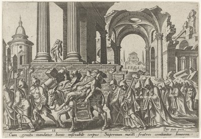 Samsons begravelse The Days of Doom of the Jewish People (serietitel) af Philips Galle