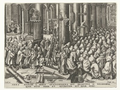 Tro på Fides (titel på objekt) De syv dyder (serietitel) af Philips Galle