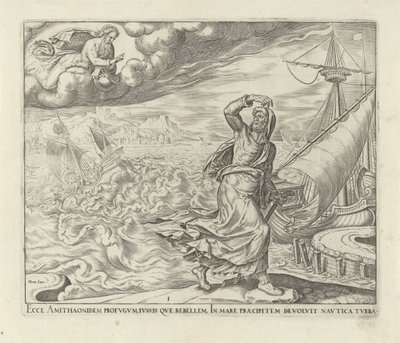 Gud befaler Jonas at tage til Nineve History of Jonas (serietitel) af Philips Galle