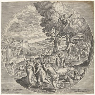 Jernalderen Ferreum saeculum (titel på objekt) The Four Eras (serietitel) af Philips Galle
