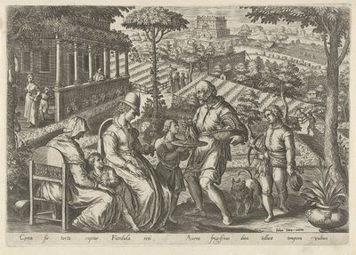 Jacht op de grasmus Jachttaferelen (serietitel) I hvilken enhver slags jagt, fuglefangst og fiskeri (serietitel) af Philips Galle