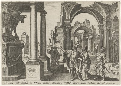 Jehu tilbeder guldkalvenes afgud The Days of Doom of the Jewish People (serietitel) af Philips Galle