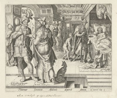 Jonadab rådgiver Amnon Historien om Tamar og Amnon (serietitel) af Philips Galle