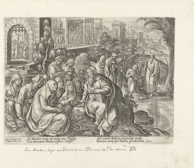 Paulus omvender kvinderne i Filippi Apostlenes Gerninger (serietitel) Acta Apostolorum (serietitel) af Philips Galle