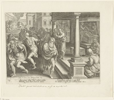 Paulus uddriver dæmonerne i Efesos Apostlenes Gerninger (serietitel) Acta Apostolorum (serietitel) af Philips Galle