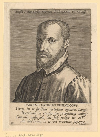 Portræt af Charles de Langhe af Philips Galle