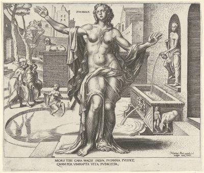 Susanna Svsanna (titel på objekt) Otte berømte kvinder fra Det Gamle og Nye Testamente (serietitel) af Philips Galle