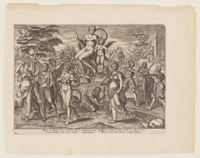 Kvindens magt [3 Esdras 4:18-19, 22-23, 29-32], fra De fire stærkeste kræfter af Philips Galle