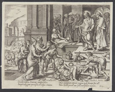 Safiras død af Philips Galle