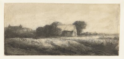 Landskab med en lystfisker i en båd af Philips Koninck (attributed to)