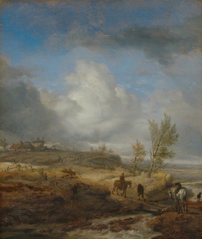 Skyet klitlandskab af Philips Wouwerman