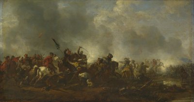 Kavaleri angriber infanteri, 1656-1668 af Philips Wouwerman