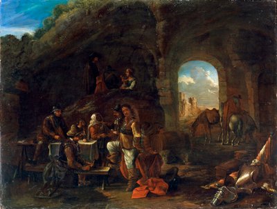 Værtshusscene, c1640-1665 af Philips Wouwerman