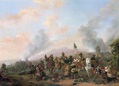 Plyndringen af en landsby af Philips Wouwerman