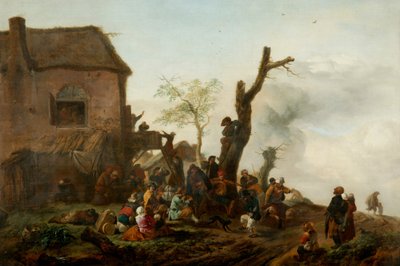 Glædelig selskab før en kro af Philips Wouwermans or Wouwerman