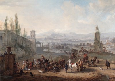 The Return from the Chase, efter ca. 1650 (olie på lærred) af Philips Wouwermans or Wouwerman