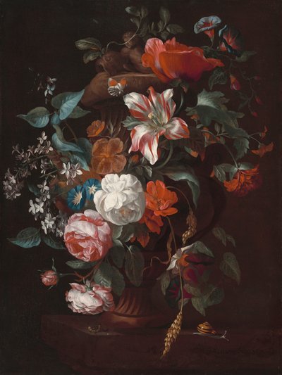 Blomster i en vase, ca. 1700. af Philips van Couwenbergh