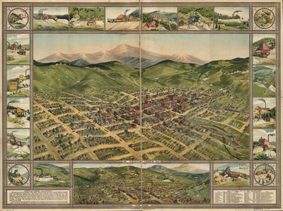 Cripple Creek, 1896. af Phillips and Desjardins Western Lithograph Co.